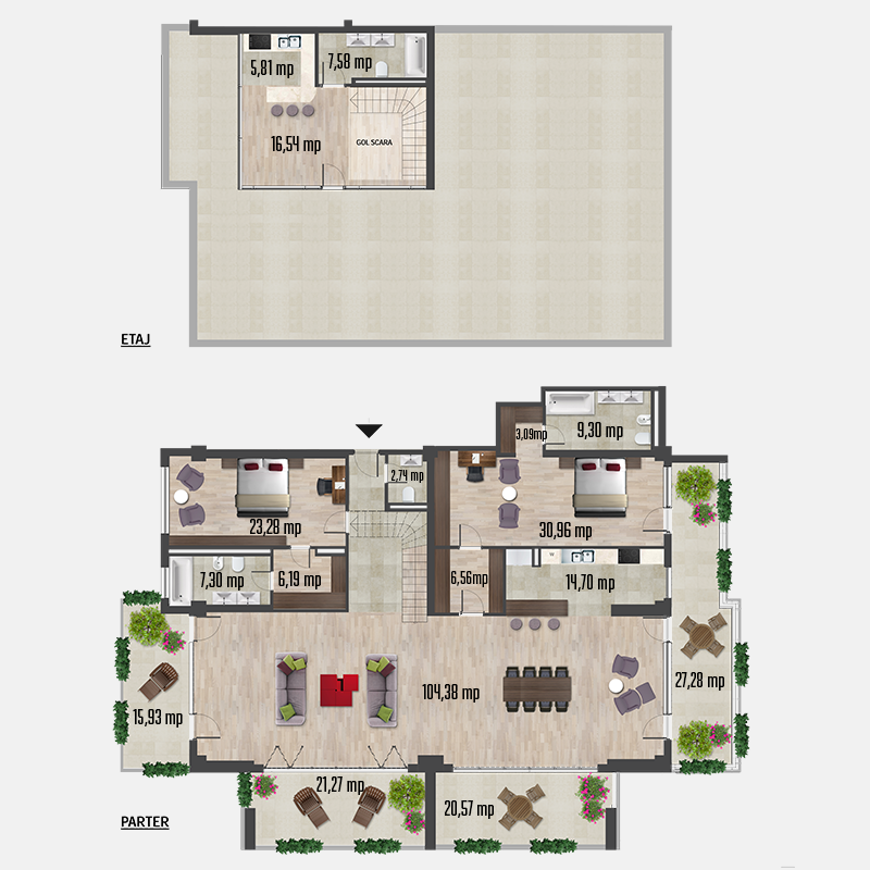 Apartament 4 camere &dash; tip 20 (penthouse)
